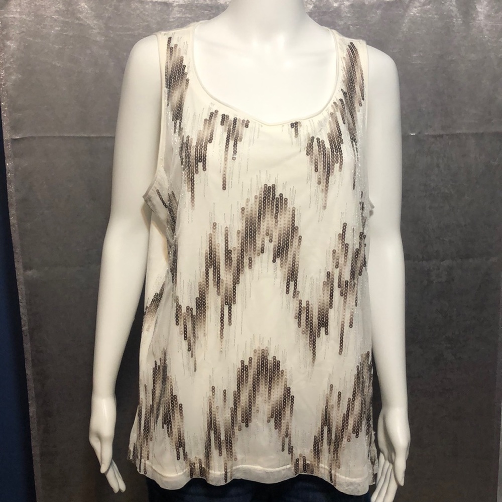 NWOT BY CHICOS SEQUIN TOP SIZE 2